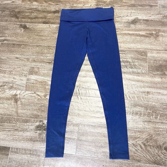 Victoria Secret PINK Leggings Womens XS Midnight Navy Blue Mid Rise Foldover - Picture 3 of 11